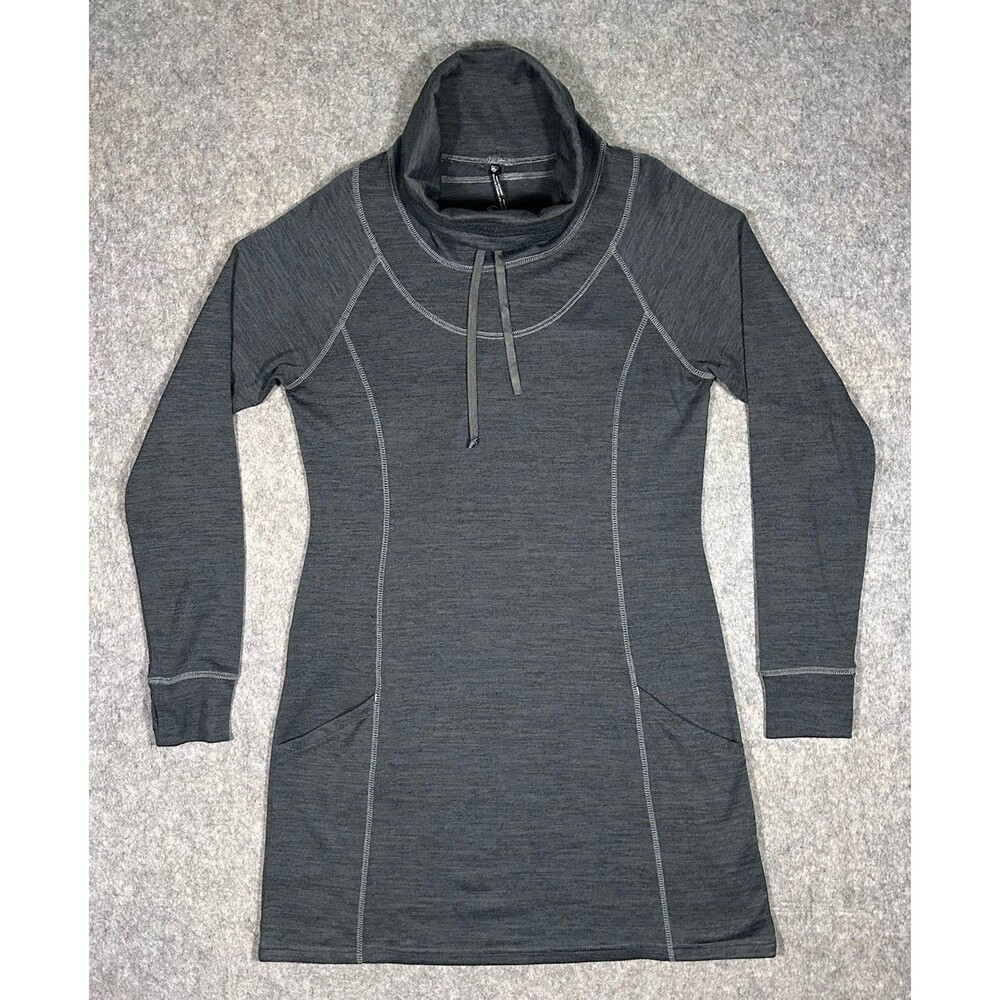 KUHL Lea Dress Women’s L Gray Cowl Neck Long Sleeve Tunic Pockets Pullover